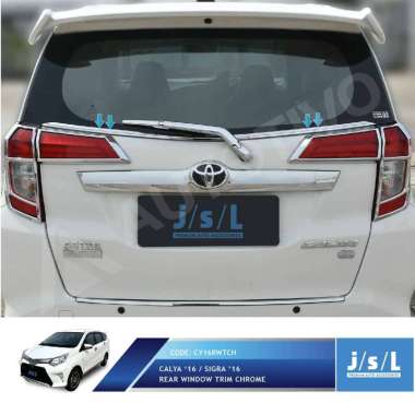 JSL Rear Window Trim List Kaca Belakang Mobil for Toyota Calya CHROME