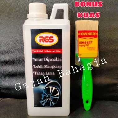 RGS Semir ban mobil motor 1 liter Cairan pengkilap Bonus Kuas