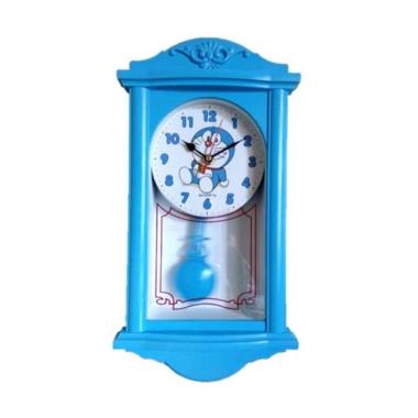 Esa Hello Kitty Minion Doraemon Bandul Jam Dinding Anak  [40 cm] + Free Baterai - #biru