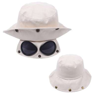 Baseball cap : GOGGLES BUCKET CAP - Topi baseball topi pria topi wanita topi capung topi pilot aviat