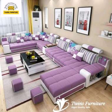sofa letter U fullset jumbo sofa keluarga modern
