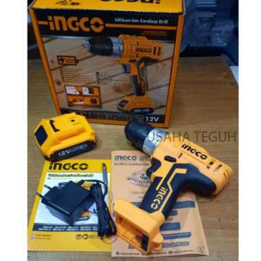 CDLI1221 Cordless Drill Bor Baterei Besi Kayu 10mm 12V INGCO CDLI1221