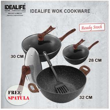 IDEALIFE Wok Pan - Wajan Penggorengan Anti Lengket IL-32 WOK