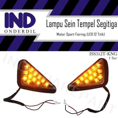 IND Onderdil Lampu Sein Tempel Segitiga LED Motor Sport Fairing for Ninja 150 R/ RR/ CBR 150/ 250/ G
