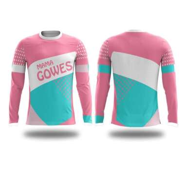 [PRE ORDER 14 HARI] PROJECT ONE Jersey Sepeda Custom Lengan Panjang Unisex BAD019 MAMA GOWES/O-neck 