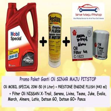 Paket Ganti Oli NISSAN X-TRAIL & NISSAN SERENA & NISSAN TEANA - MOBIL SPECIAL 20W-50 Original Singap