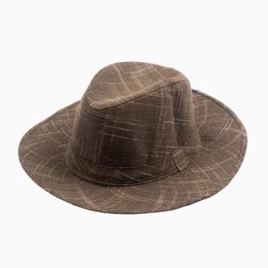 Houseofcuff Topi Panama Hat Fedora Pantai Cowboy Lebar Unisex Cokelat