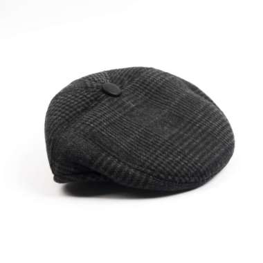 Houseofcuff Topi Painter Baret Hat Flatcap Button Line Black
