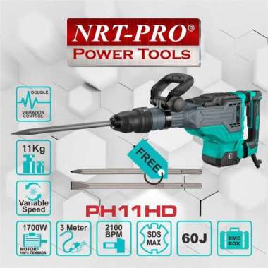 NRT PRO PH11 HD JACK HAMMER DEMOLITION HAMMER BOR BOBOK 60 J SDS MAX