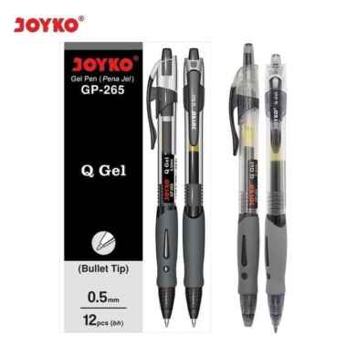 Pulpen Gel Joyko GP-265 Q-Gel 0.5mm/Pulpen Joyko Q-Gel (LUSIN) Hitam
