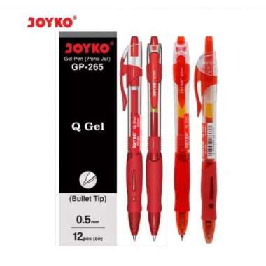 Pulpen Gel Joyko GP-265 Q-Gel 0.5mm/Pulpen Joyko Q-Gel (LUSIN) MERAH