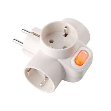 UTICON Steker T Arde + Saklar SC-382 / Stop Kontak 3 Lubang 3 Cabang