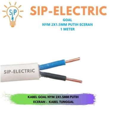 KABEL GOAL NYM 2X1.5MM PUTIH ECERAN / GOAL NYM 2X1,5 MM