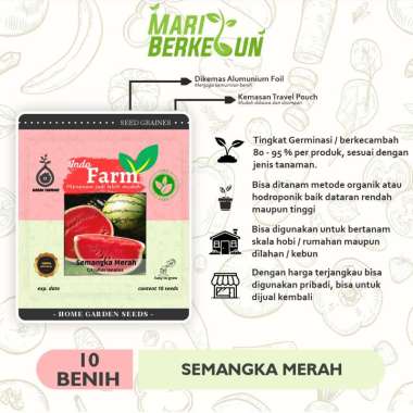 Benih Biji Bibit Tanaman Buah Semangka Merah Kualitas Unggul Super INDO FARM