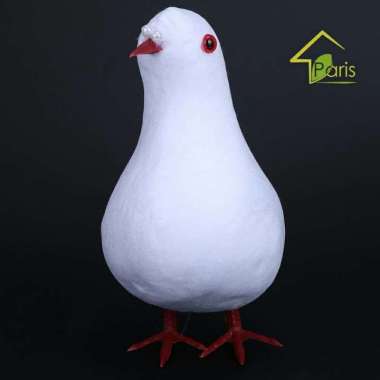 pajangan burung merpati mirip asli 001 Putih - Kelinci