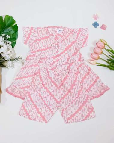 ONE SET BAJU BATIK ANAK PEREMPUAN 2-4 TH SET DRESS BATIK ATASAN ANAK BAJU RUMAH ANAK BATIK DRESS DAN