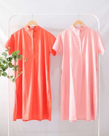 DRESS CASUAL BUMIL BUSUI DASTER KATUN JEPANG DRESS WANITA DASTER BUMIL STRIPY MERAH PUTIH