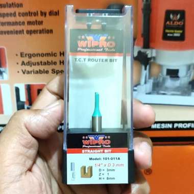 WIPRO Mata Router Straight Bit 1/4" Single Blade 3mm