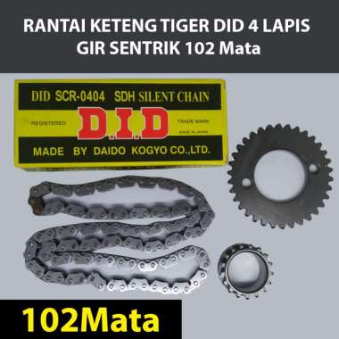 Rantai Keteng Tiger DID Empat Lapis dan Gir Sentrik Tebal Rantai Timing Tiger DID 4 Lapis dan Gir Se