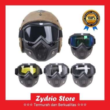 TERMURAH ! - Google Mask Helm - Masker Kaca Mata Motor Goggles Mask Biru