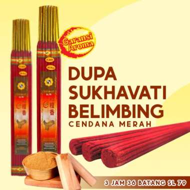Dupa / Hio wangi Sukhavati Belimbing Cendana 3 jam 36 batang Merah