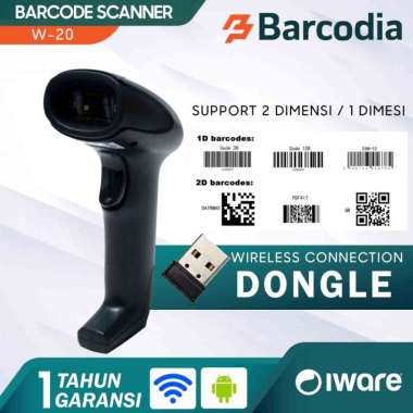 2D WIRELESS BARCODE SCANNER IWARE W20 (QR-CODE, E-FAKTUR, PDF417) hitam