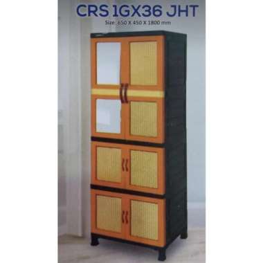 LEMARI PLASTIK GANTUNG LACI KACA NAPOLLY CRS 1GX36.2C MOTIF ANYAM