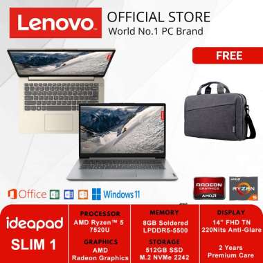 LENOVO IDEAPAD SLIM 1 14AMN7 RYZEN 5 7520U 8GB 512GB W11+OHS SAND