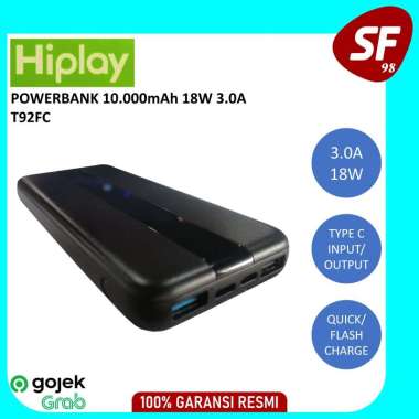 POWERBANK 10.000mAh18W 3.0A QUICK/FAST CHARGER HIPLAY T92FC