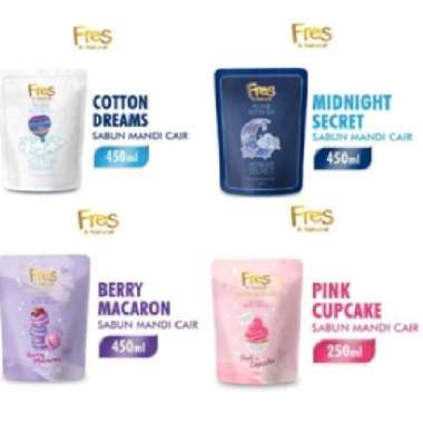 Fres & Natural Sabun Mandi Cair 450ml Pink Cup Cake
