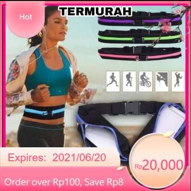 Tas Pinggang Olahraga Lari Running Belt Tas Sepeda 2 Slot HP