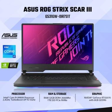 ASUS ROG SCAR III G531GW-I9R7S1T Intel Core I9-9880H RAM 32GB SSD 1TB