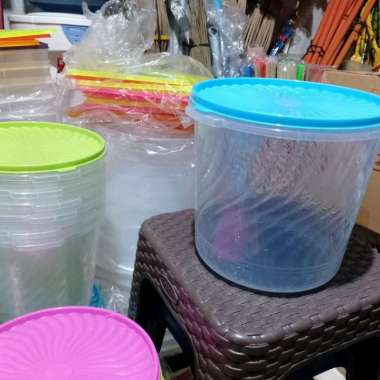 toples 5 liter plastik / Toples Peyek / Toples Kue / Toples Makanan Biru