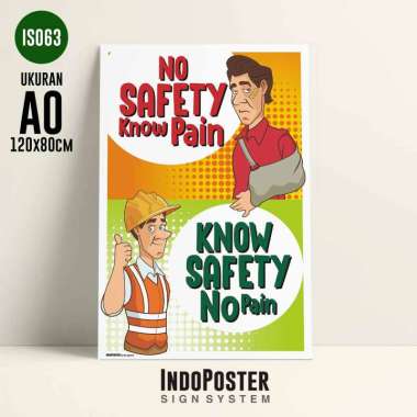 Poster K3 Safety Motivasi K3 No Safety Know Pain Know Safety No Pain A0 120x80cm