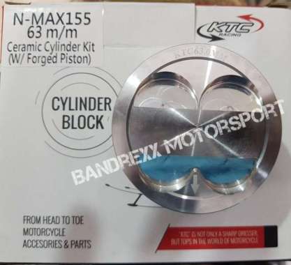 KTC Blok Bore Up 180cc Piston 63mm Ceramic Cylinder Motor for Yamaha Nmax & Aerox 155 Silver