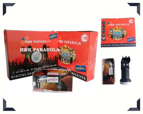 Receiver Nex parabola beli 2 pcs bonus LNB ku 2 TV parabola mini murah promo MERAH