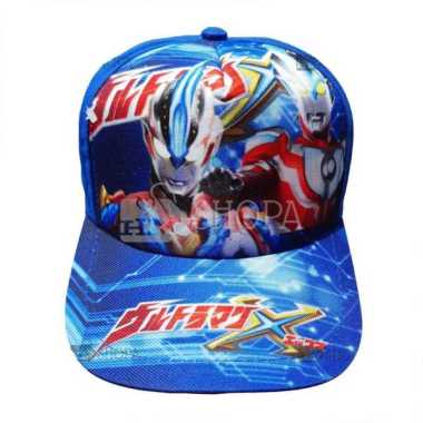TOPI Ultraman / Topi anak laki-laki / topi anak keren / topi anak karakter superhero Kids Biru