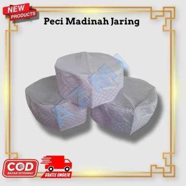 PECI MADINAH IKAF TINGGI 6 CM / HAJIR MARAWIS / MADINAH JARING 7 Putih