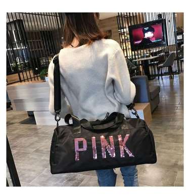 PINK Sport Duffle Bag |Tas Olahraga Black