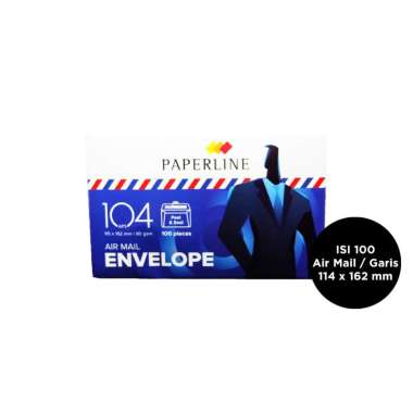 PAPERLINE AIR MAIL ENVELOPE 114 X 162 MM ISI 100 PCS AMPLOP BERGARIS Putih