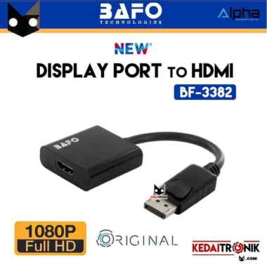 Converter Display Port to HDMI BAFO DP HDMI BF-3382 BF 3382 Full HD HITAM