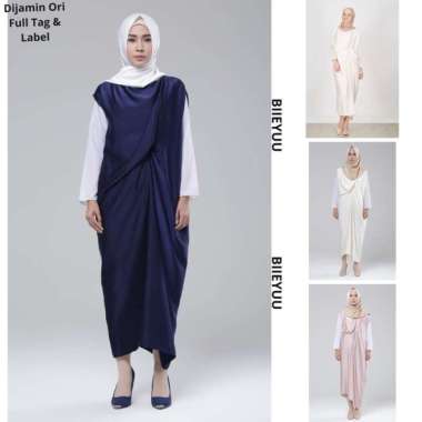 Dress Muslim Covering Story Vershia/Baju Hamil Kaftan Biru