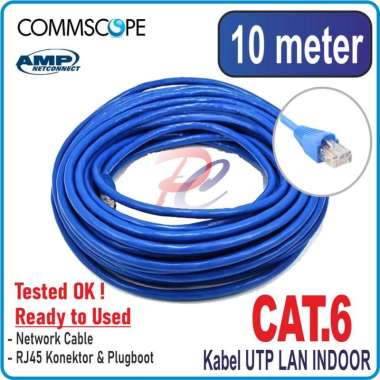 KABEL LAN CAT6 10 METER UTP AMP COMMSCOPE ORIGINAL 10M SIAP PAKAI