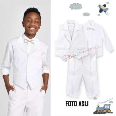 Setelan Rompi Anak Murah Baju Pesta Anak Cowok Rompi Jas Anak Putih 10 tahun