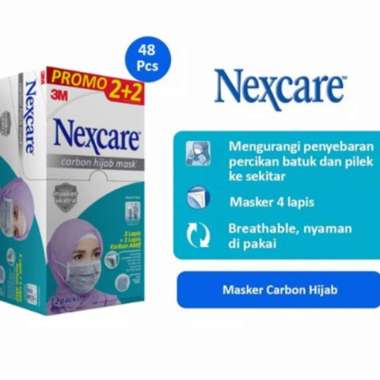 3M Masker Nexcare Carbon Hijab 4 Play 1 Box Isi 24 Pcs