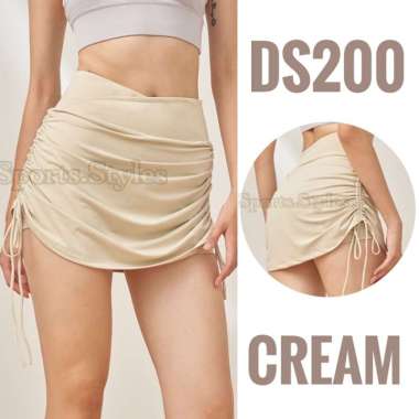 Celana Rok Serut Skirt DS200 wanita olaharaga tennis gym S Cream