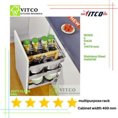 VITCO 540 Multipurpose Stainless Rack / Kitchen Organizer Rack Rak Dapur