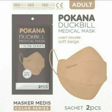 Pokana Duckbill Masker Medis 4 Ply not Sensi Softies Mouson KN95 KF94 Beige