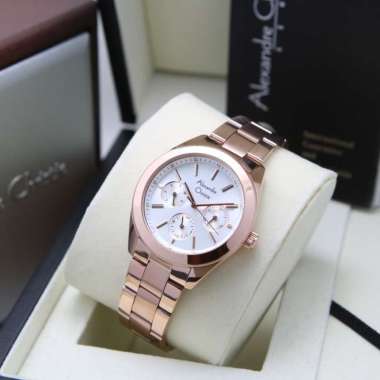 Jam Tangan Wanita Alexander Christie Original/Jam Tangan Alexandre Christie Wanita/Jam Alexandre Christie Wanita Original/AC2950 Rosegold White