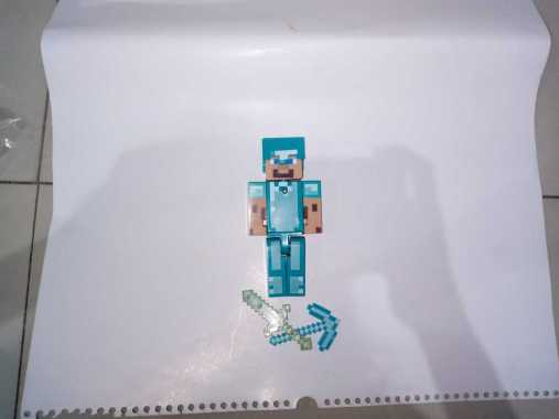 mainan anak action figure minecraft Steve Diamond music action figure STEVE DIAMOND